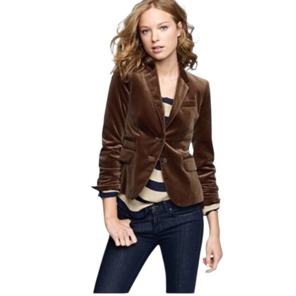 NWT J. Crew Women’s Velvet Schoolboy Blazer Jacket Rare Winter Holiday Tall Soft